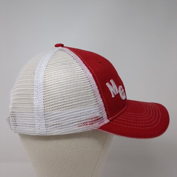 MG Boise ID Strapback Trucker Hat Red One Size Mesh Back Colorblock - Picture 4 of 9